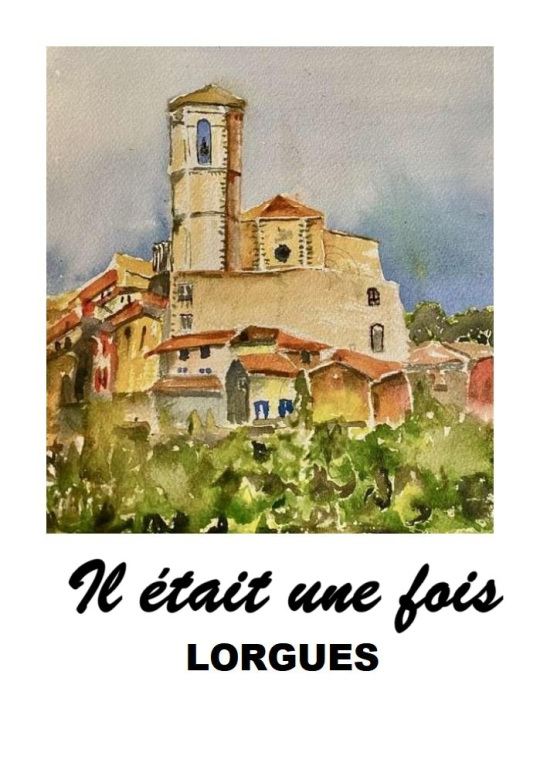 Flat lay paperback book cover on rustic wooden table with lavender sprigs and olive leaves, title 'Nouvelles de Lorgues' in elegant serif, soft Provence colors, warm golden light, minimalist, high-resolution photography